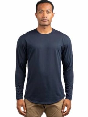 NWOT BYLT Basics Men's Long Sleeve Crewneck Shirt in Navy